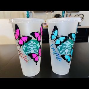 Personalized Butterfly Starbucks Cups